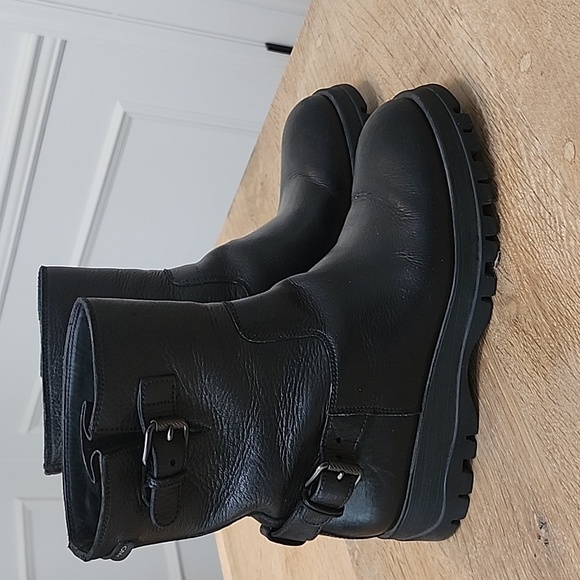 Prada Milano double buckle biker boots black,  size 38.5 - Picture 1 of 6